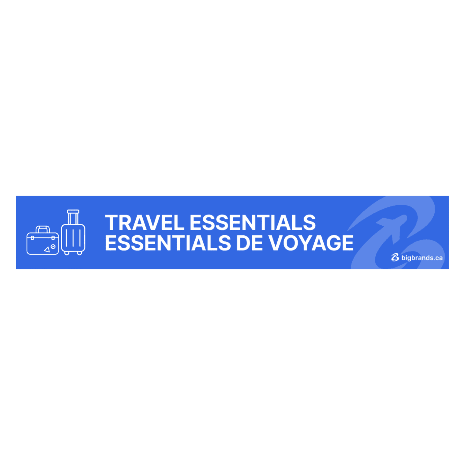 The included Travel Essentials gondola topper sign.