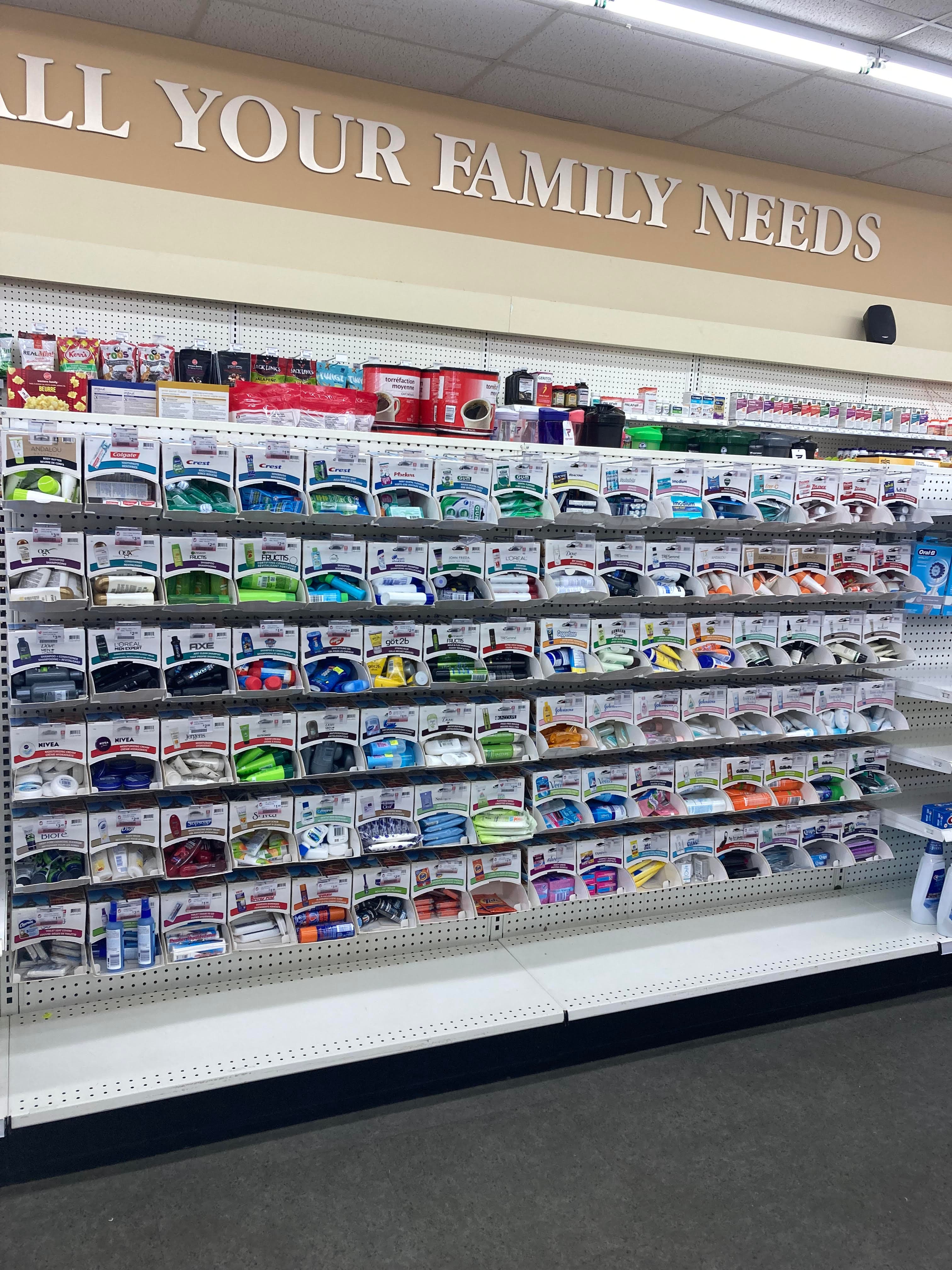 A real Gravity Pack trial & travel section set in a Canadian store.