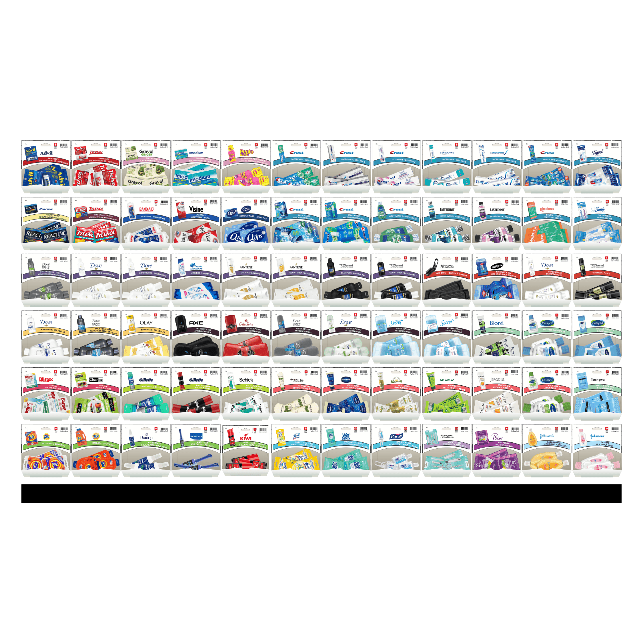 The Full Section — 6 ft Gravity Pack section rendering with 72 SKUs.